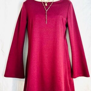 French Connection Deep Red Long Sleeve Dress